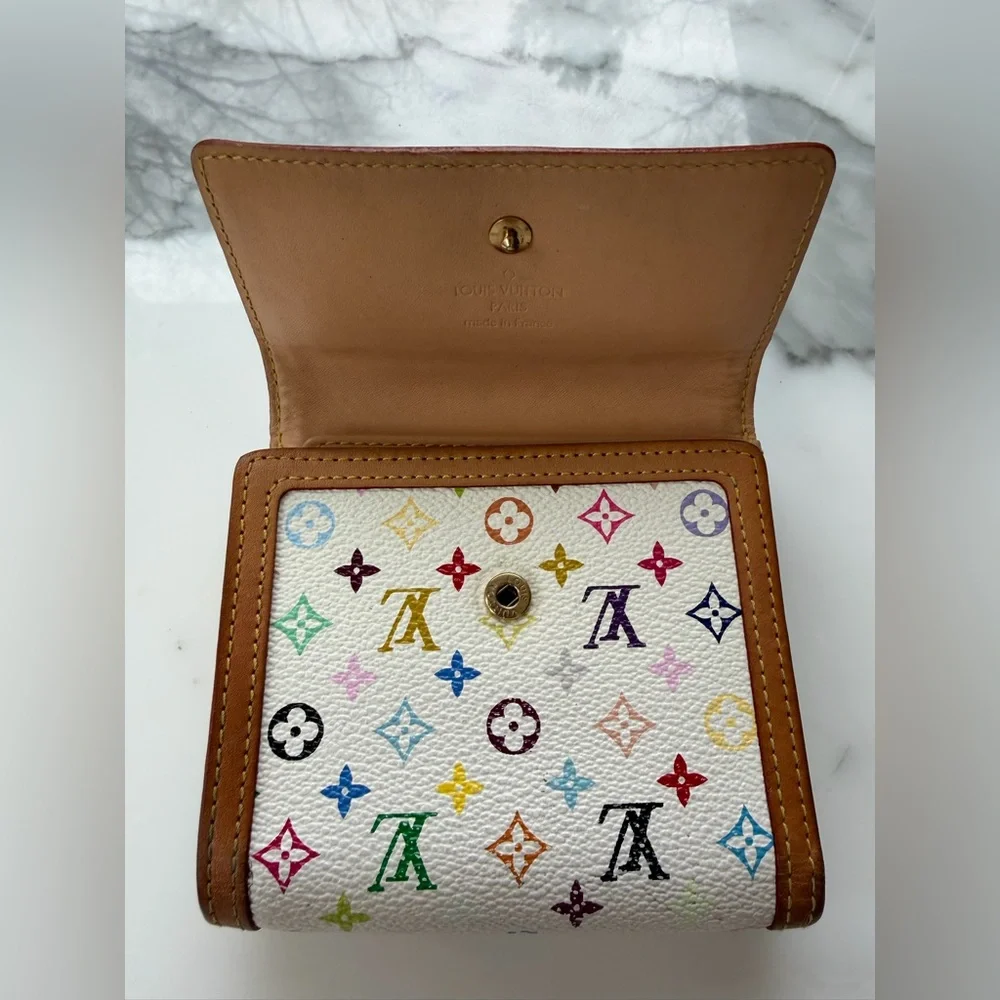 Louis Vuitton Murakami Multicolor White Elise Wallet Y2K Rare LV - Picture 5 of 9